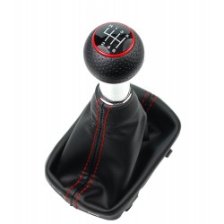 Pommeau 6 Vitesses noir et rouge  A3 8L et S3 8L