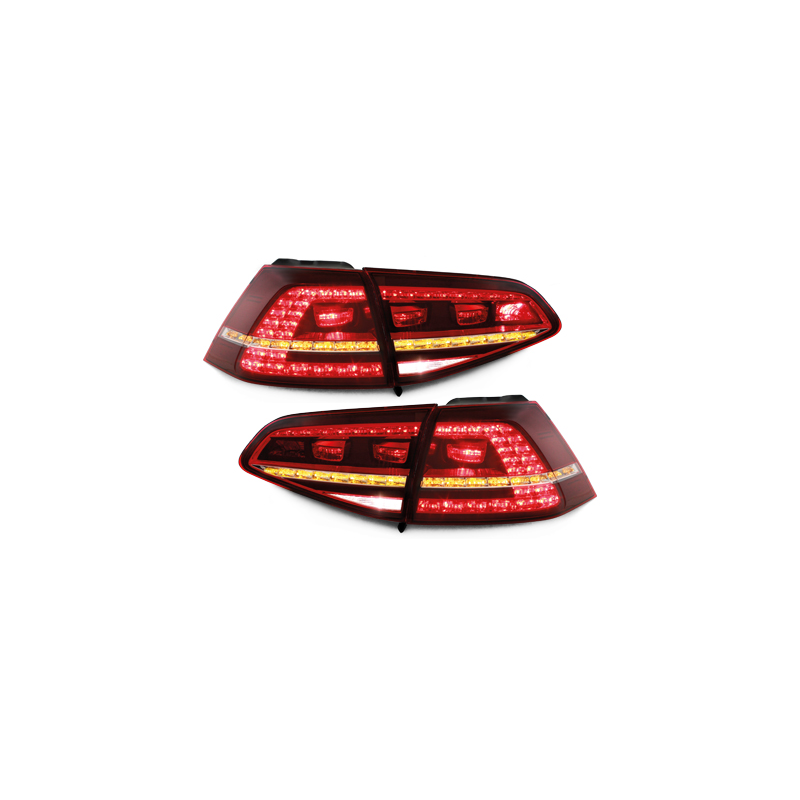  Feux arrière LED à Clignotant dynamique VW Golf 7 Rouge/Fumé - TLVWG7RCFW