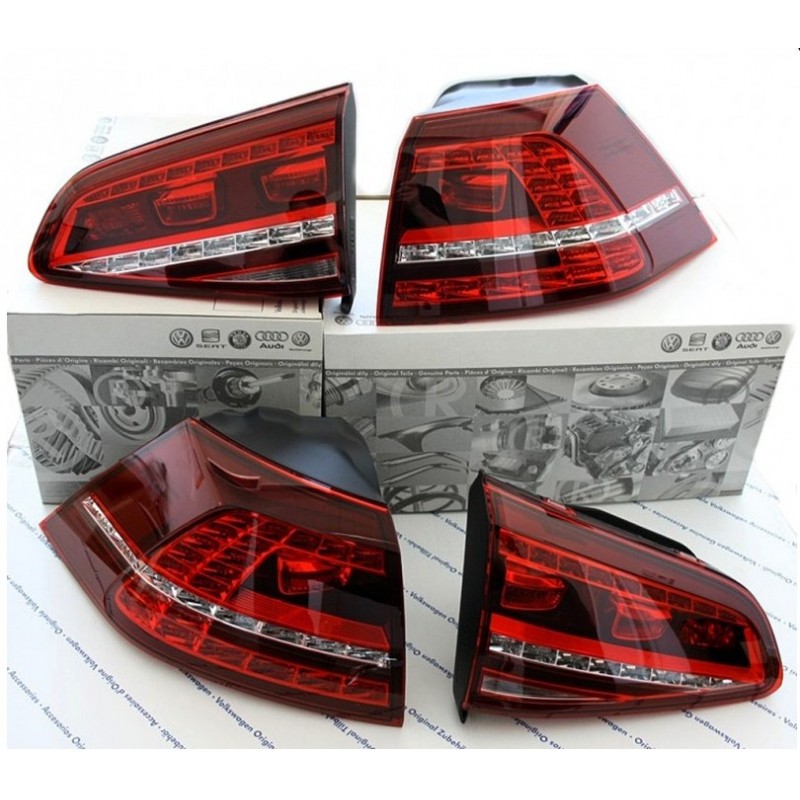Feux arrière à LED VW Golf 7 Rouge Clair - Pièces d'origine Feux arrière à LED VW Golf 7 Rouge Clair - Pièces d'origine