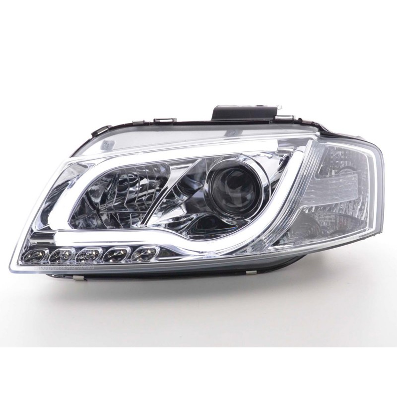  Phares Tube Light AUDI A3 8P Drl chrome - R87 - LTI DRAGON LIGHT