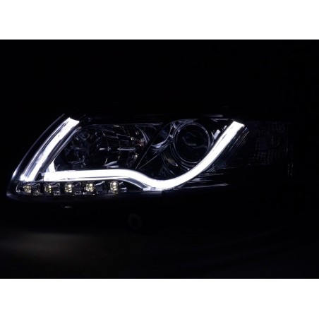  Phares Tube Light AUDI A6 4F Xenon Drl chrome - R87 - LTI DRAGON LIGHT