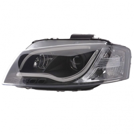  Phares Tube Light AUDI A3 8P Drl noir - R87 - LTI DRAGON LIGHT