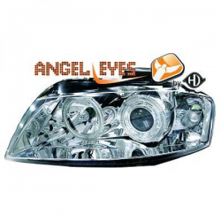 PHARES DESIGN, CHROME, H7+H7, RÈGL. ÉLECTR., ANNEAUX        A3, 