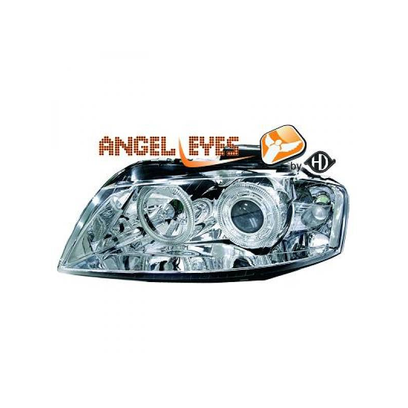 PHARES DESIGN, CHROME, H7+H7, RÈGL. ÉLECTR., ANNEAUX        A3, 