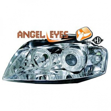 PHARES DESIGN, CHROME, H7+H7, RÈGL. ÉLECTR., ANNEAUX A3, PHARES DESIGN, CHROME, H7+H7, RÈGL. ÉLECTR., ANNEAUX A3,