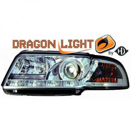 fari con LED diurni, DragonLights, cromo AUDI A4 fari con LED diurni, DragonLights, cromo AUDI A4