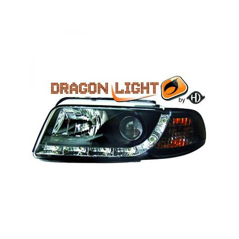fari con LED diurni, DragonLights, nero AUDI A4
