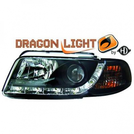 fari con LED diurni, DragonLights, nero AUDI A4 fari con LED diurni, DragonLights, nero AUDI A4
