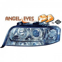 PHARES DESIGN XENON, CHROME, D2S+H7, POUR RÈGL. ÉLECTR., ANNEAUX       A6, 