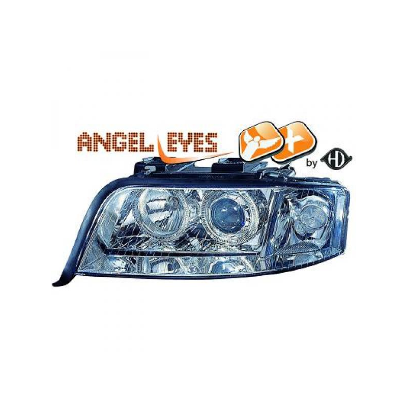 PHARES DESIGN XENON, CHROME, D2S+H7, POUR RÈGL. ÉLECTR., ANNEAUX       A6, 