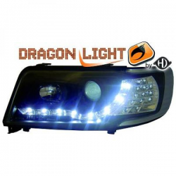 fari con LED diurni, DragonLights, nero 100,