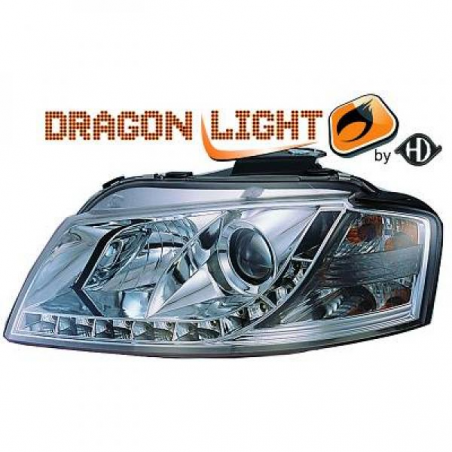 fari con LED diurni, DragonLights, chrome, A3, fari con LED diurni, DragonLights, chrome, A3,