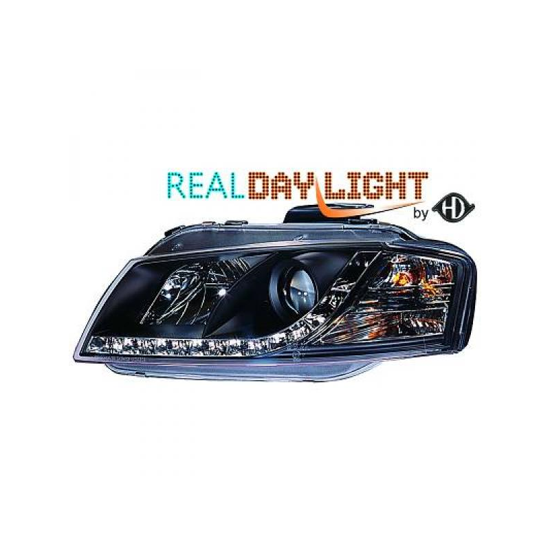 fari con LED diurni, DragonLights, nero AUDI A3