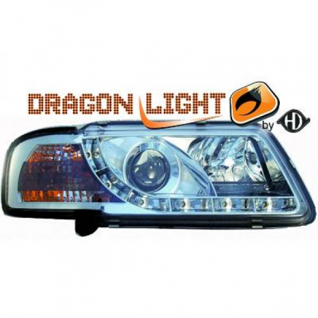 fari con LED diurni, DragonLights, cromo AUDI A3 fari con LED diurni, DragonLights, cromo AUDI A3