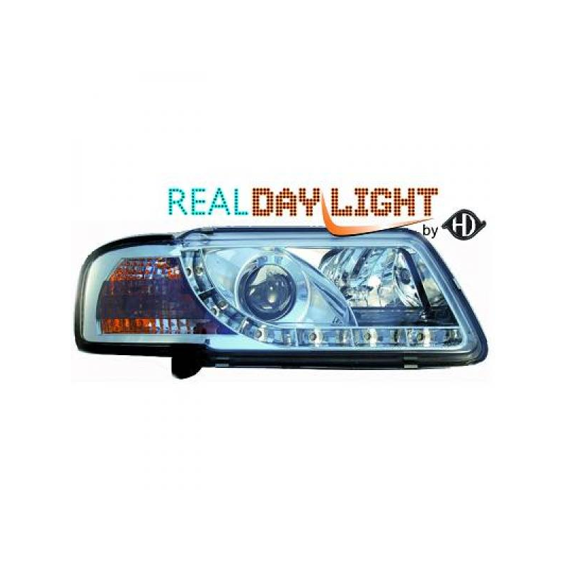 fari con LED diurni, DragonLights, cromo, Audi A3, 