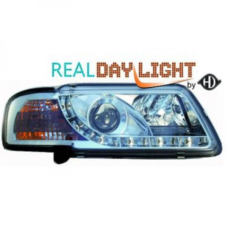 fari con LED diurni, DragonLights, cromo, Audi A3, 