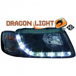 fari con LED diurni, DragonLights, nero AUDI A4