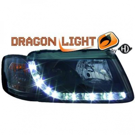 fari con LED diurni, DragonLights, nero AUDI A4 fari con LED diurni, DragonLights, nero AUDI A4
