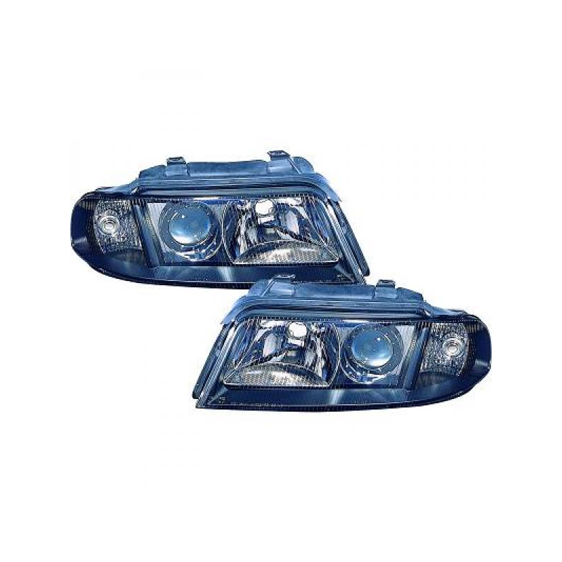 PHARES DESIGN, NOIR, H7/H7, RÉGL. ÉLECTR.           AUDI A4,