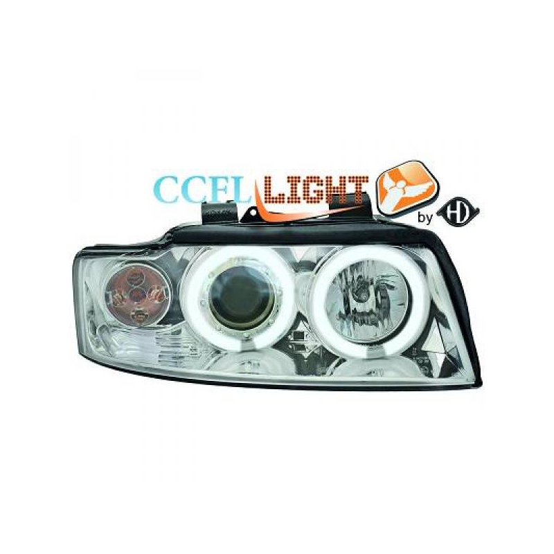 PHARES DESIGN, CHROME, SET    AUDI A4,