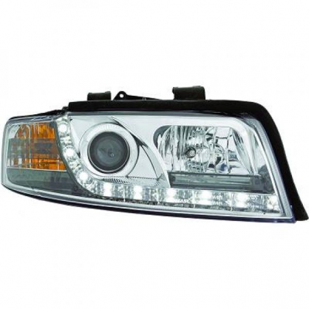 fari con LED diurni, DragonLights, cromo AUDI A4 fari con LED diurni, DragonLights, cromo AUDI A4