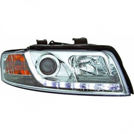 fari con LED diurni, DragonLights, cromo, AUDI A4, 