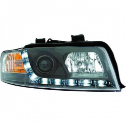 fari con LED diurni, DragonLights, nero AUDI A4