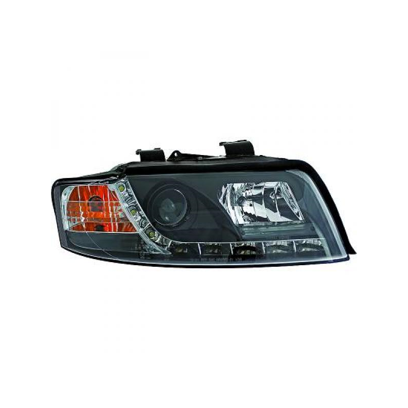 fari con LED diurni, DragonLights, nero AUDI A4, 