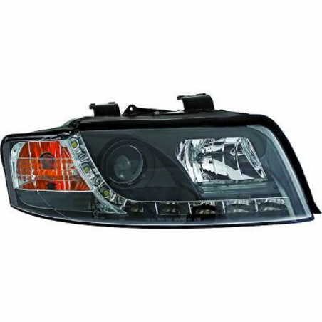 fari con LED diurni, DragonLights, nero AUDI A4, 