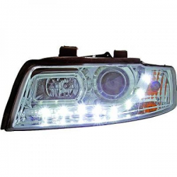 fari con LED diurni, DragonLights, cromo, AUDI A4,