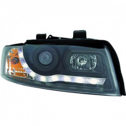 fari con LED diurni, DragonLights, nero AUDI A4, 