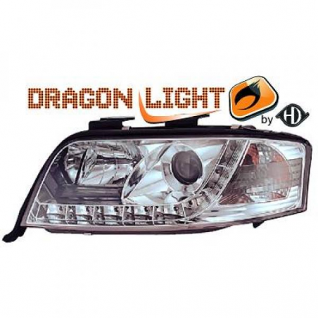 fari con LED diurni, DragonLights, chrome, A6, fari con LED diurni, DragonLights, chrome, A6,