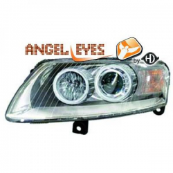 PHARES DESIGN, CHROME, H7+H7, RÈGL. ÉLECTR., ANNEAUX     A6