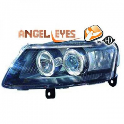 PHARES DESIGN, NOIR, H7+H7, RÈGL. ÉLECTR., ANNEAUX     A6