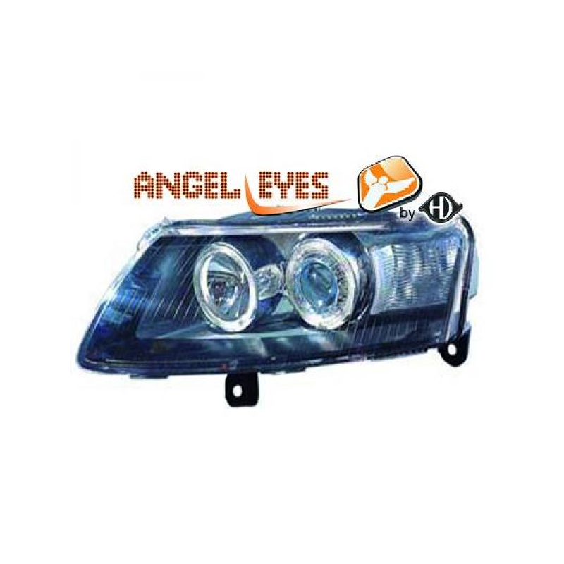 PHARES DESIGN, NOIR, H7+H7, RÈGL. ÉLECTR., ANNEAUX     A6