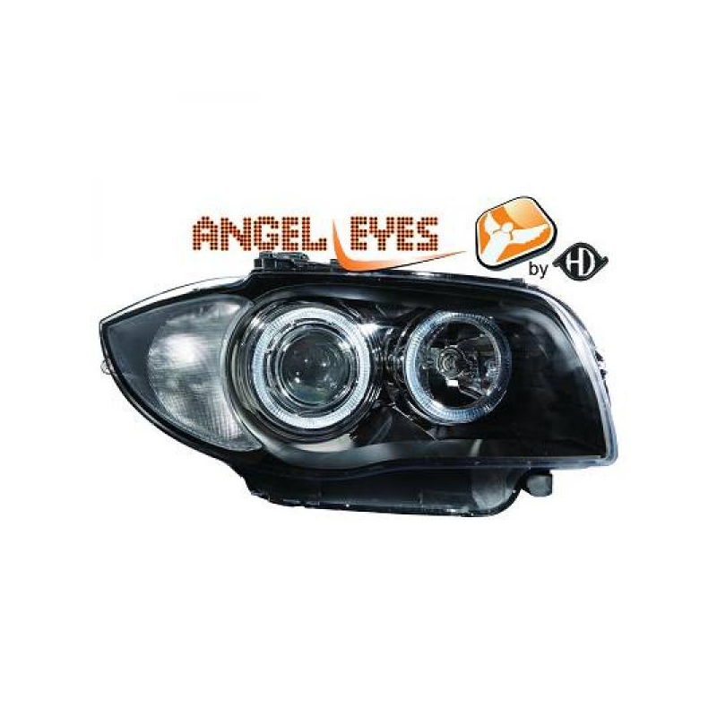 phares design, noir, H7+H7, pour règl. électr.                 E87,