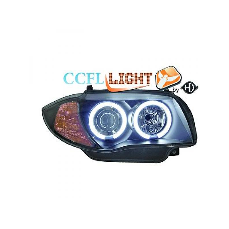 phares design angel eyes, CCFL Angel Eyes, noir, H7+H7   BMW E87,