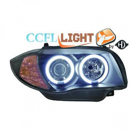 phares design angel eyes, CCFL Angel Eyes, noir, H7+H7   BMW E87,