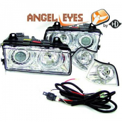 PHARES DESIGN, CHROME, H7/H7,  ANNEAUX         BMW E36,