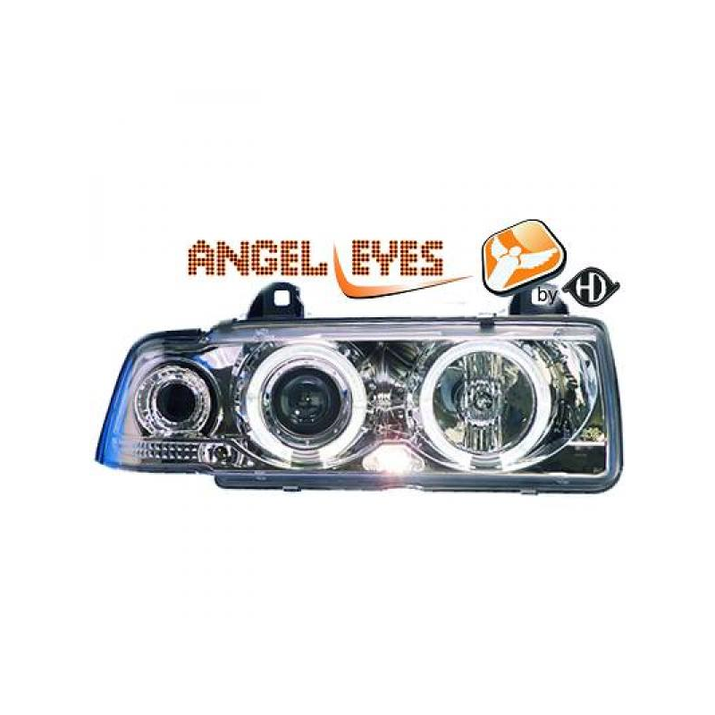 PHARES DESIGN, CHROME, AVEC CLIGN.,          BMW E36, COUPÉ/CABRIO