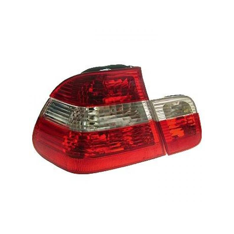 Feux arrière design rouge/blanc, BMW E46 Berline