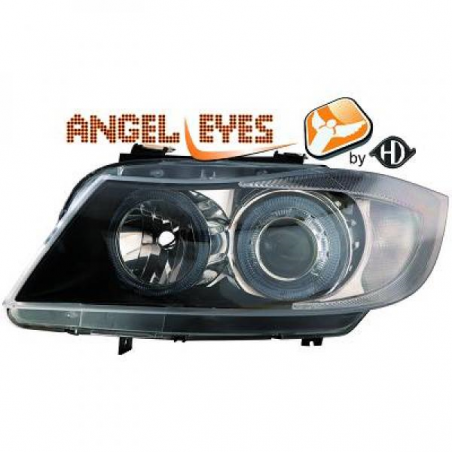 phares design, noir, H7/H7, avec correct. phare, anneaux E90, phares design, noir, H7/H7, avec correct. phare, anneaux E90,