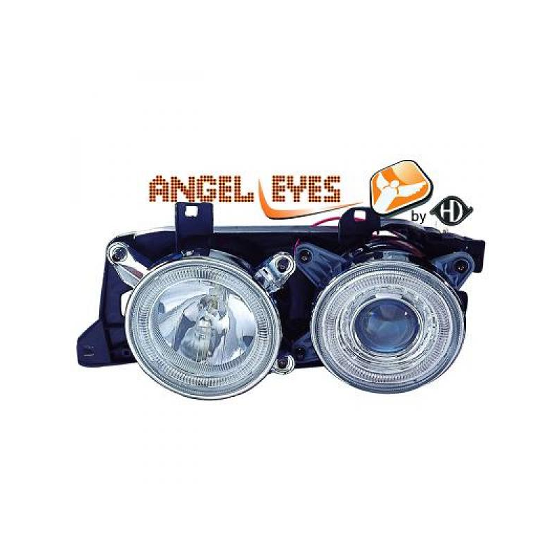 phares design, chrome, règl. électr., anneaux     E32/34,