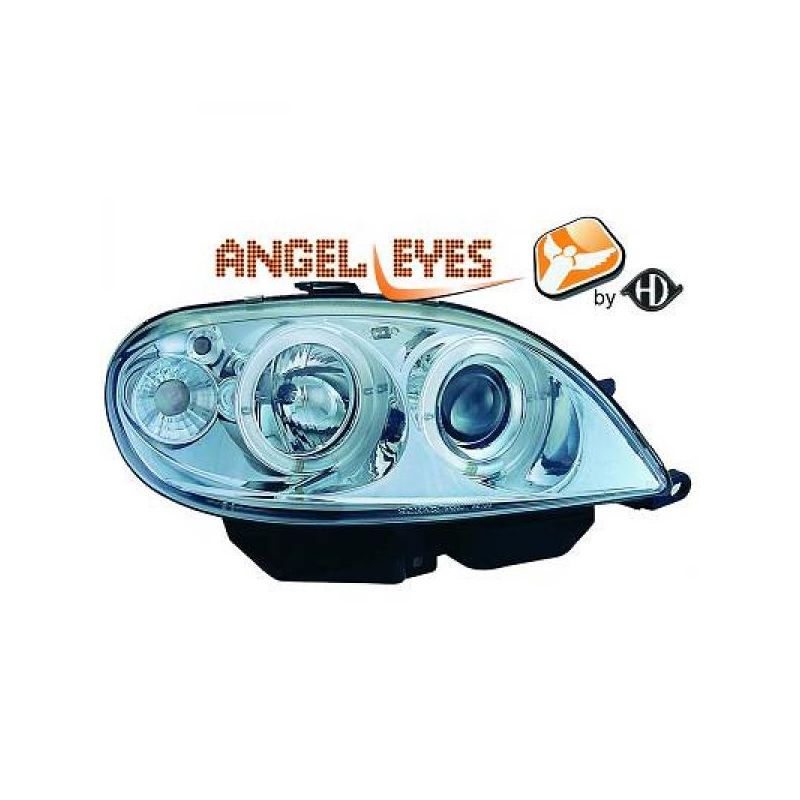 phares design, chrome, avec clign., règl. électr., anneaux    SAXO,