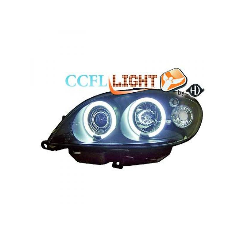 phares design angel eyes, CCFL Cool Lights, noir, H1/H1    SAXO,