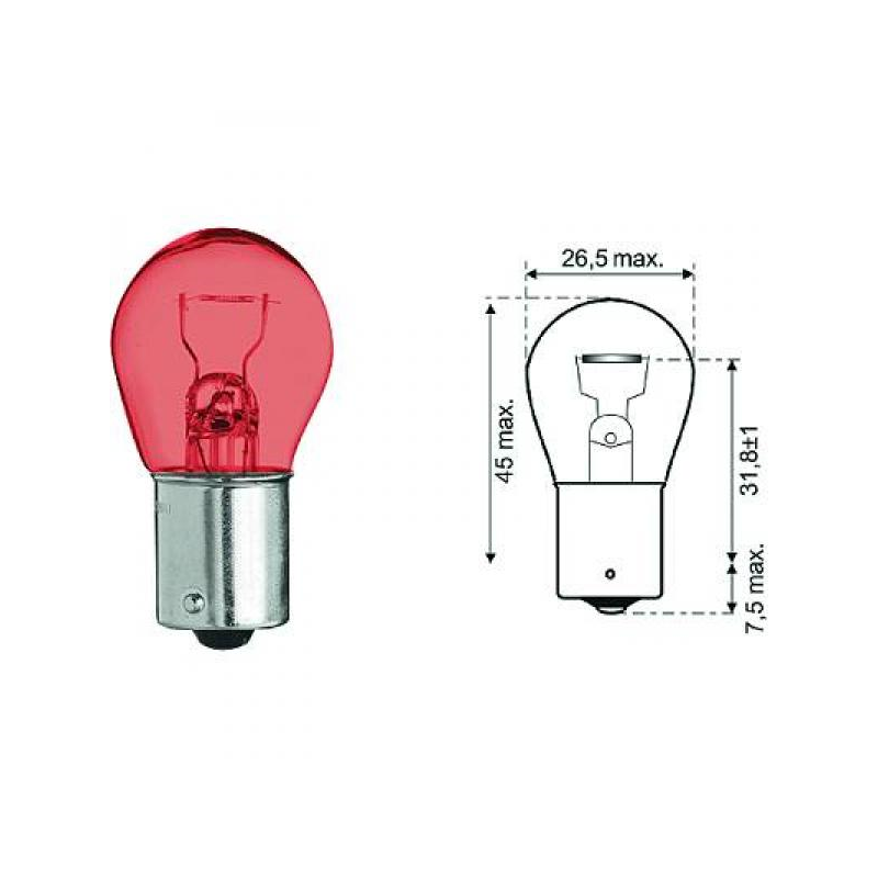 PR21W 12V 21W BAW15s red  