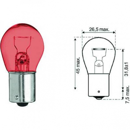 PR21W 12V 21W BAW15s red  