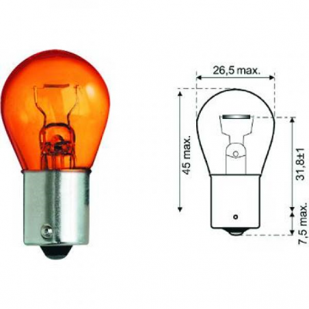 PY21W 12V 21W BAU15s Amber