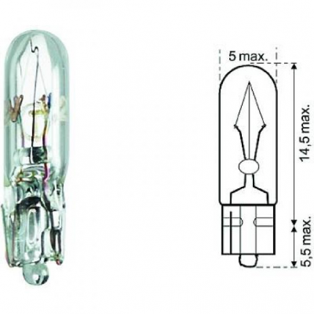 (W2W) T5 12V 2W W2x4,6d   