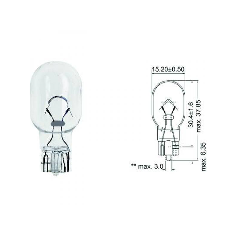 W16W T16 12V 16W W2,1x9,5d